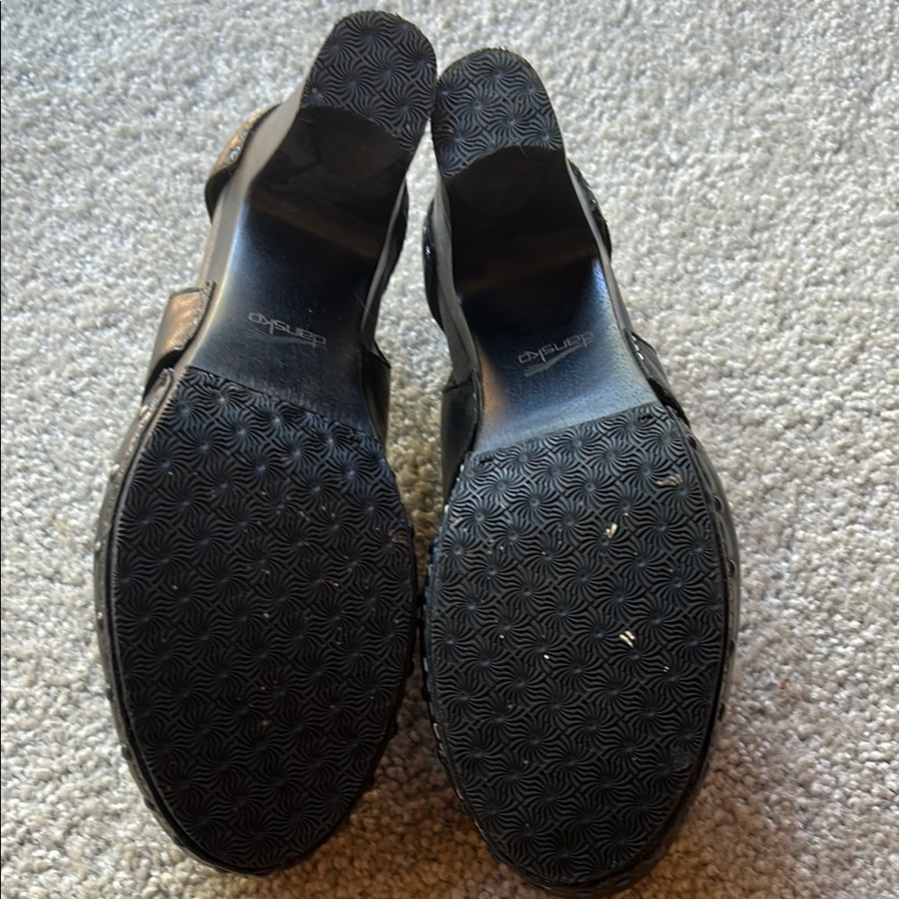 Black leather Dansko high heels - Picture 5 of 9